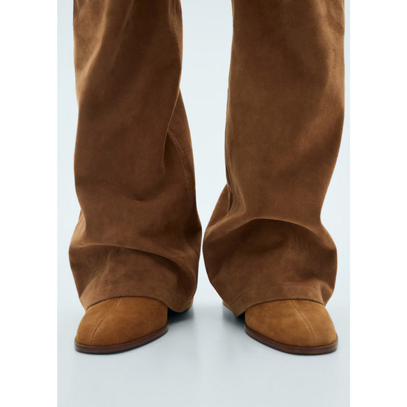 NEW MANGO MNG MEDIUM BROWN HEEL SUEDE ANKLE BOOTS BOOTIE 36 US 6 - Picture 8 of 9